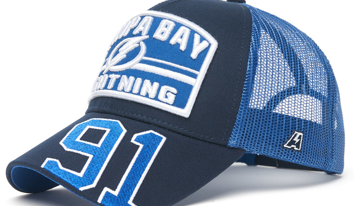 31433 Бейсболка Tampa Bay Lightning №91, син.-голуб., 55-58 - фото №1