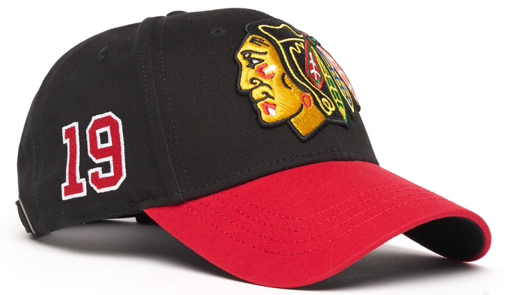 31346 Бейсболка Chicago Blackhawks №19, черн.-красн., 55-58 - фото №1