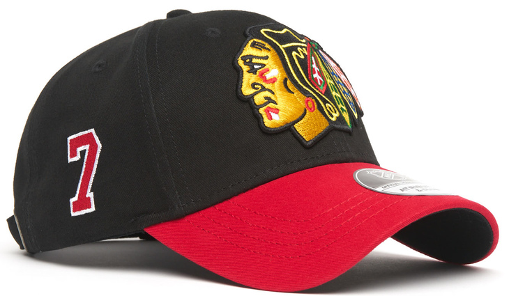 31347 Бейсболка Chicago Blackhawks №7, черн.-красн., 55-58 (ТМ ATRIBUTIKA&CLUB) - фото №1